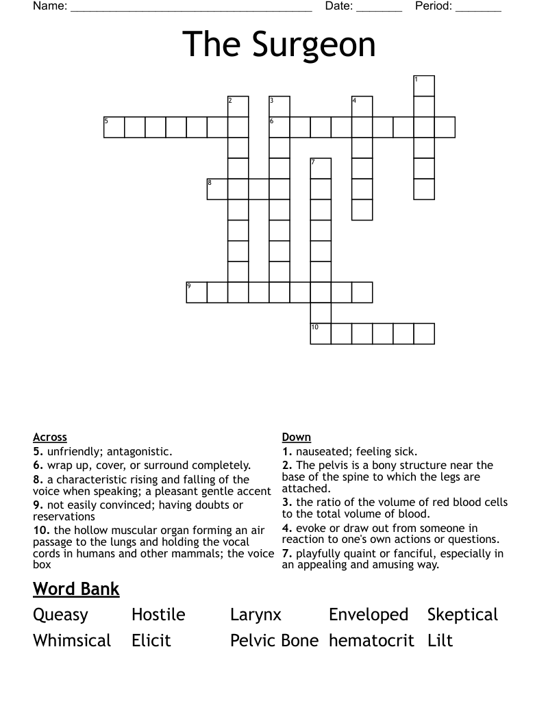 The Surgeon Crossword