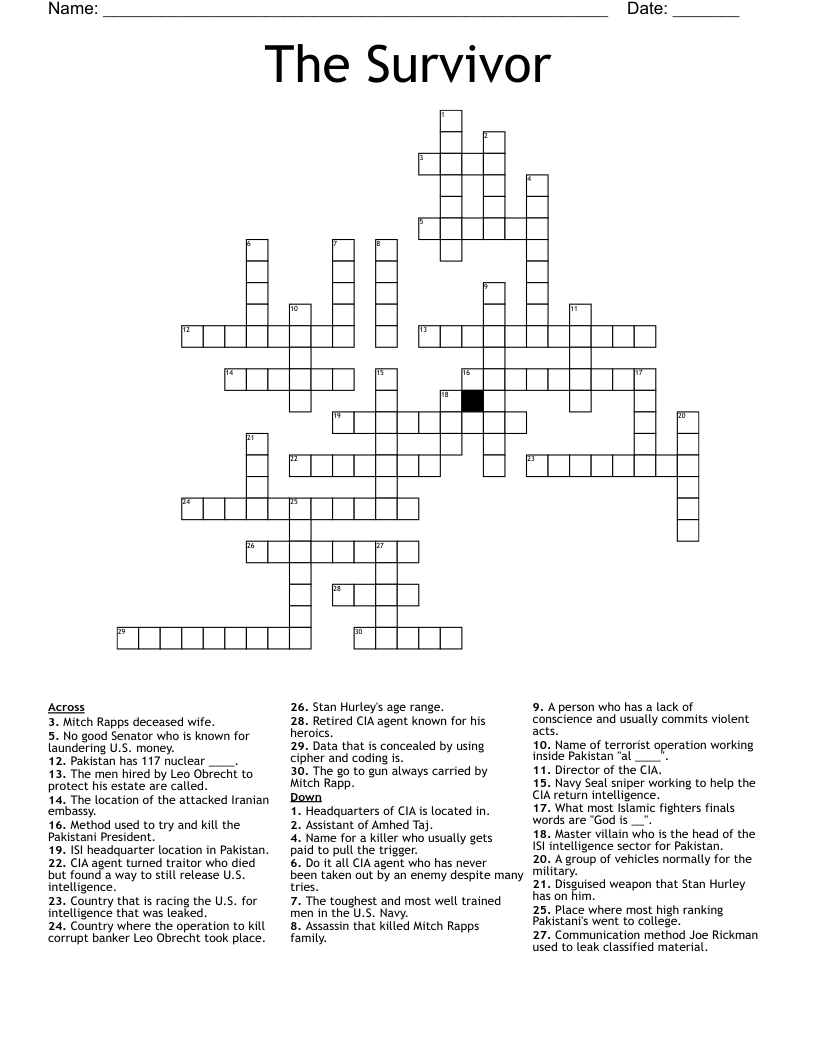 The Survivor Crossword
