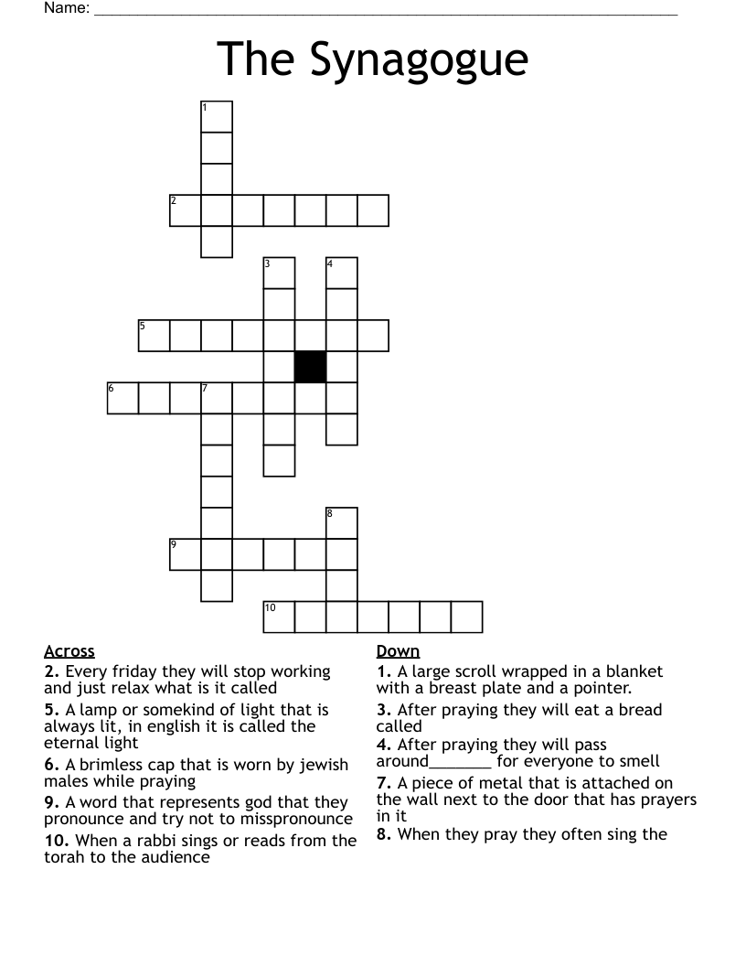 The Synagogue Crossword