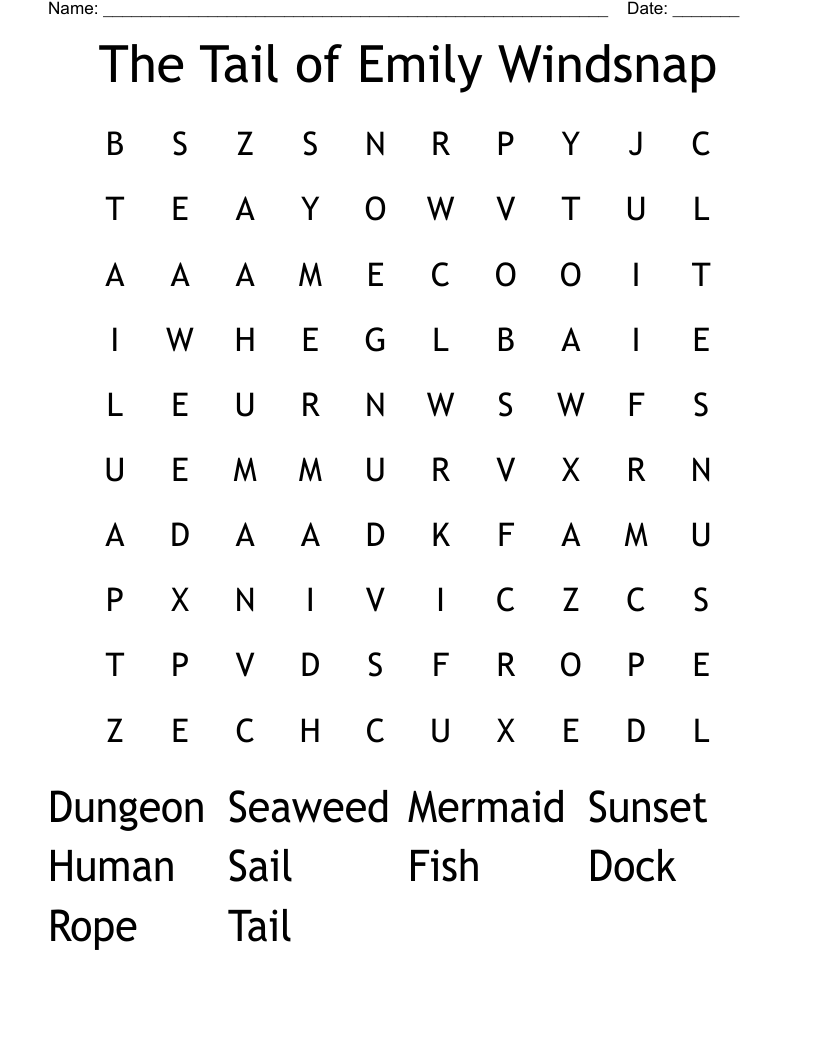 The Tail of Emily Windsnap Word Search