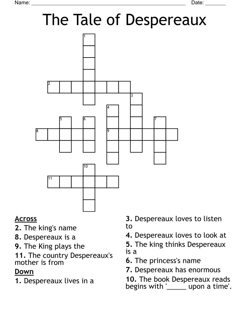 The Tale of Despereaux Crossword