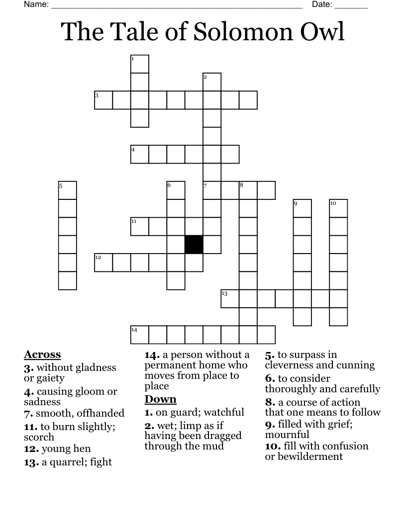 The Tale of Solomon Owl Crossword