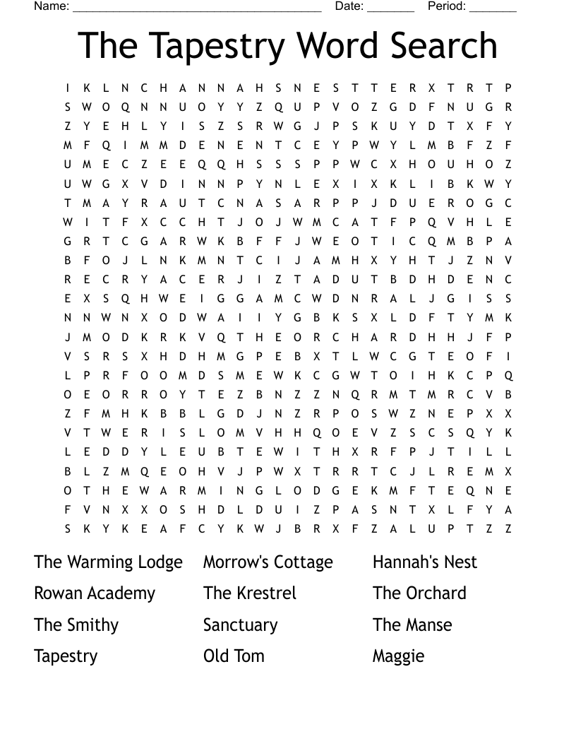 The Tapestry Word Search