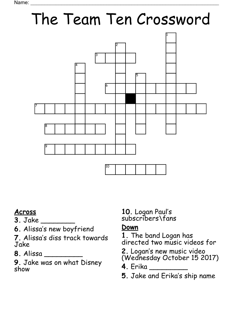 The Team Ten Crossword
