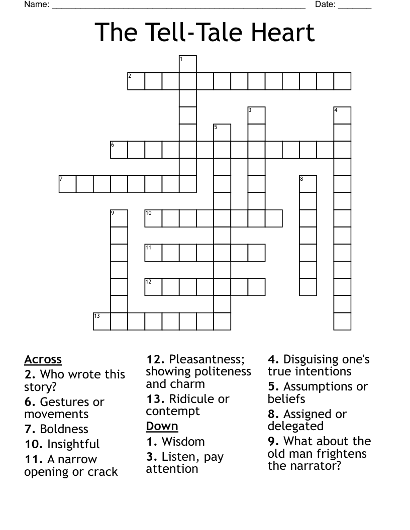 The Tell-Tale Heart Crossword