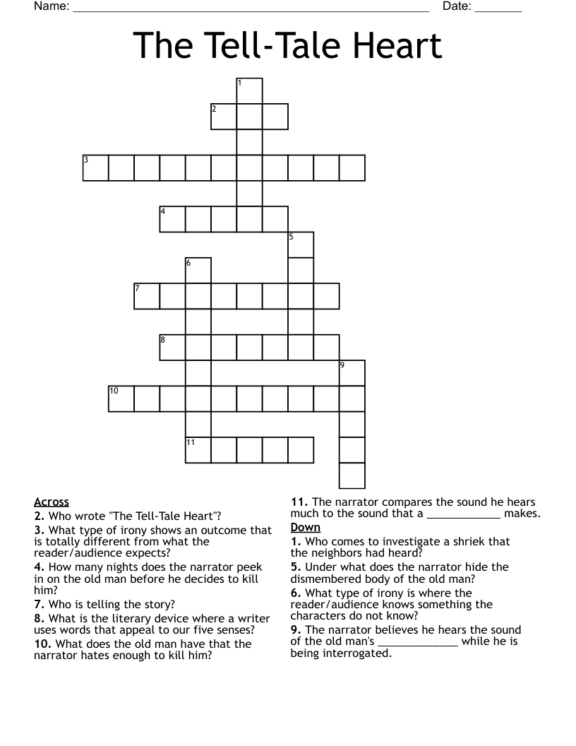 The Tell-Tale Heart Crossword