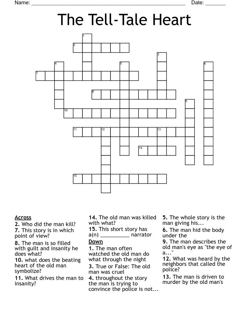 The Tell-Tale Heart Crossword
