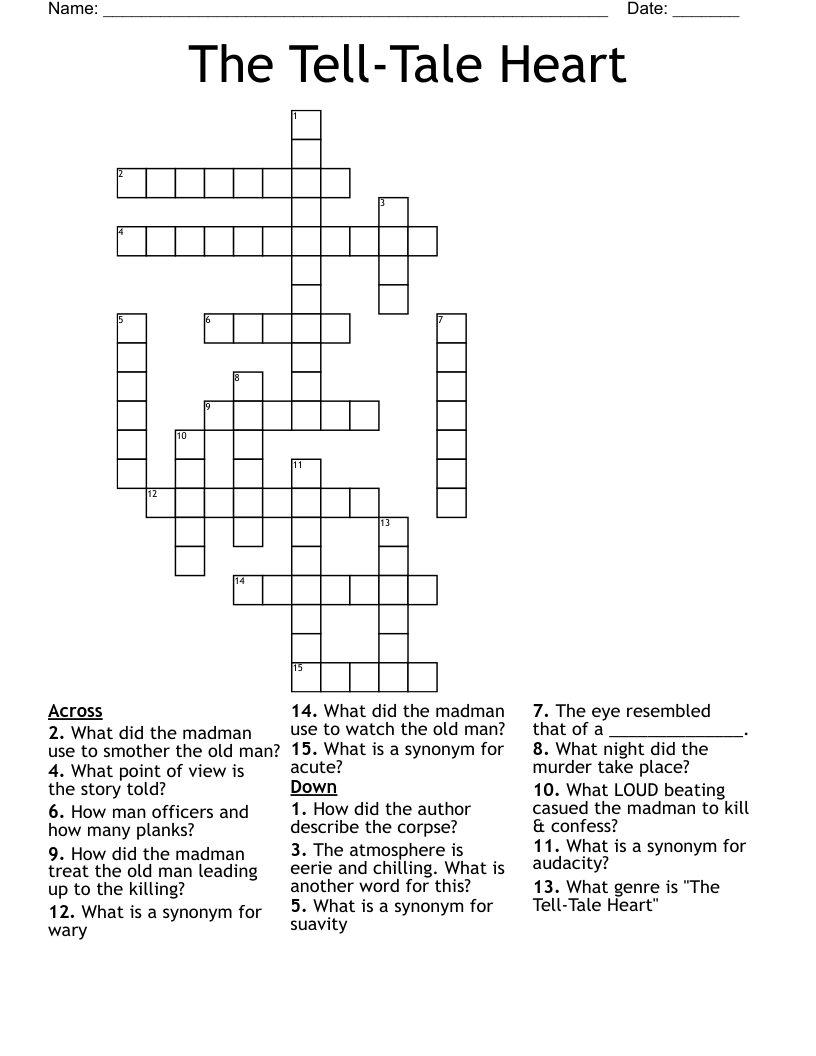 The Tell-Tale Heart Crossword