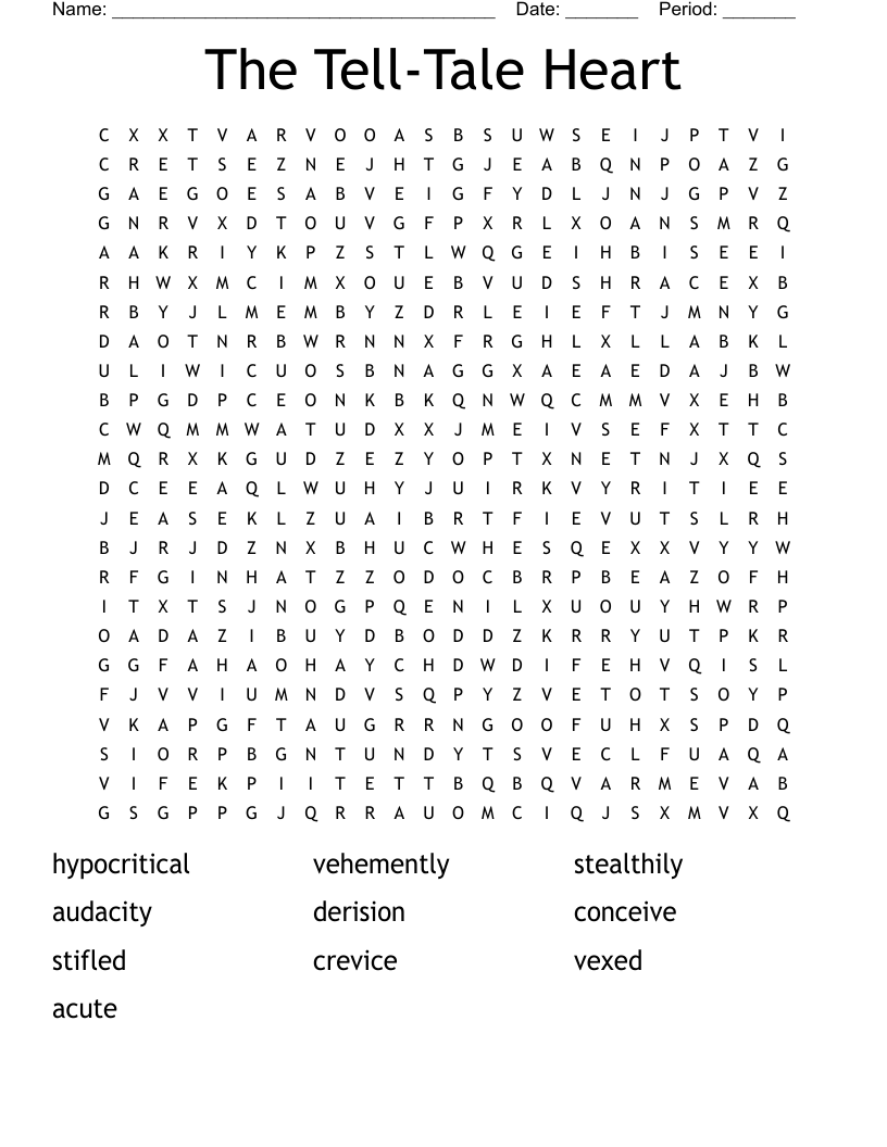 The Tell-Tale Heart Word Search