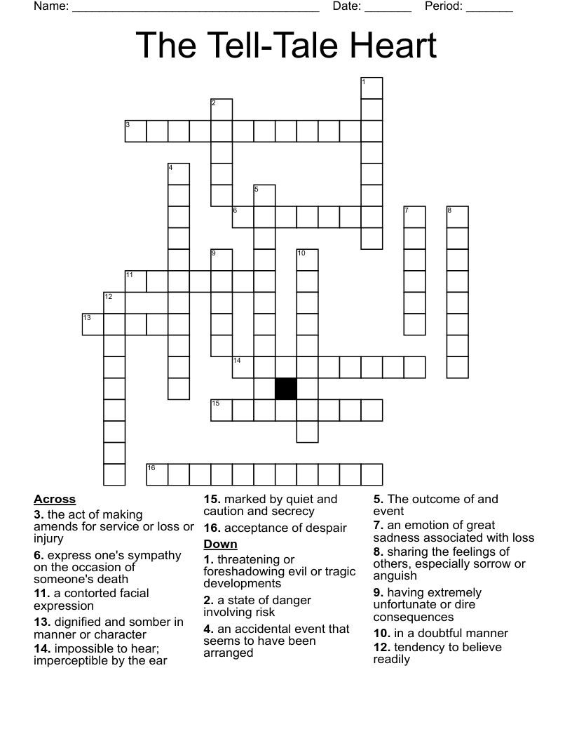 The Tell-Tale Heart Crossword