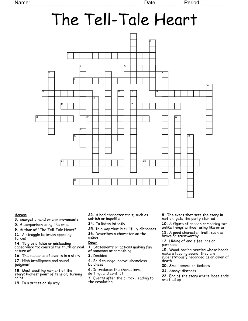 The Tell-Tale Heart Crossword