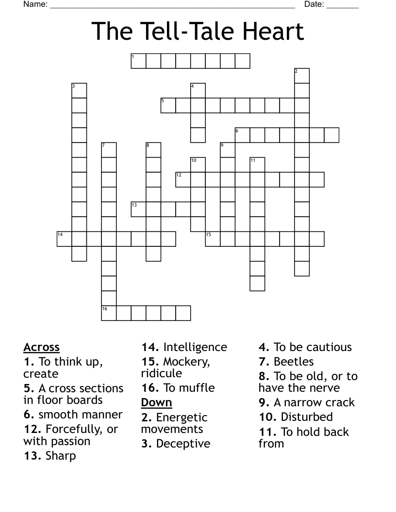 The Tell-Tale Heart Crossword