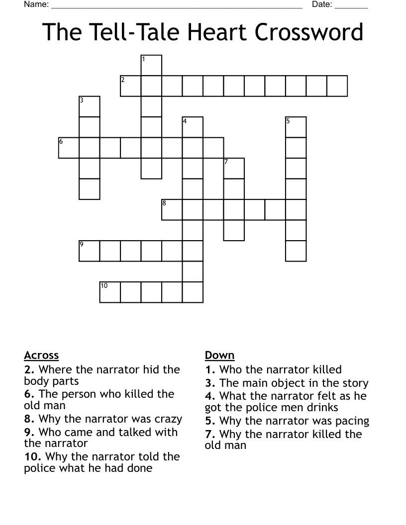 The Tell-Tale Heart Crossword