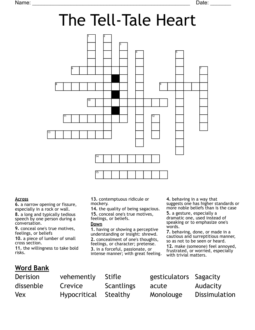 The Tell-Tale Heart  Crossword