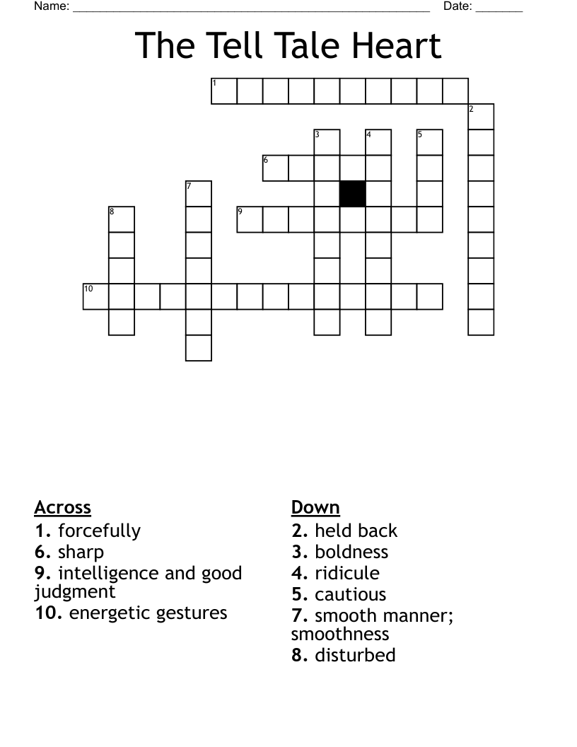 The Tell Tale Heart Crossword