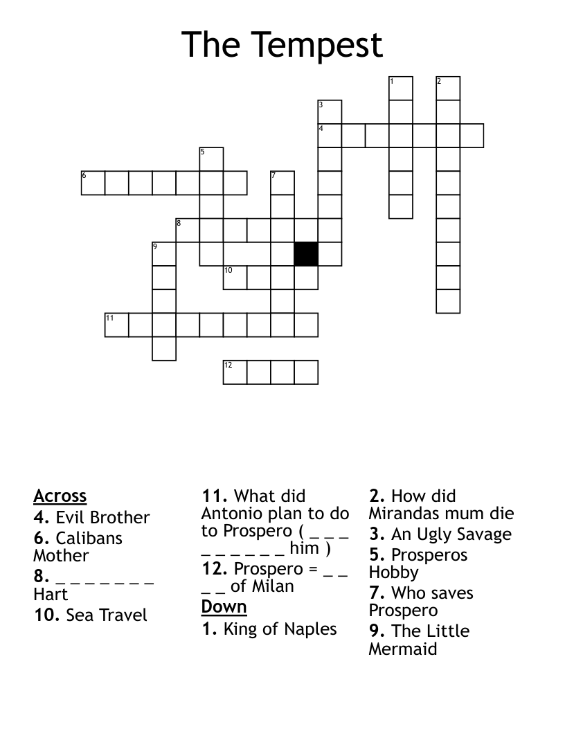 The Tempest Crossword