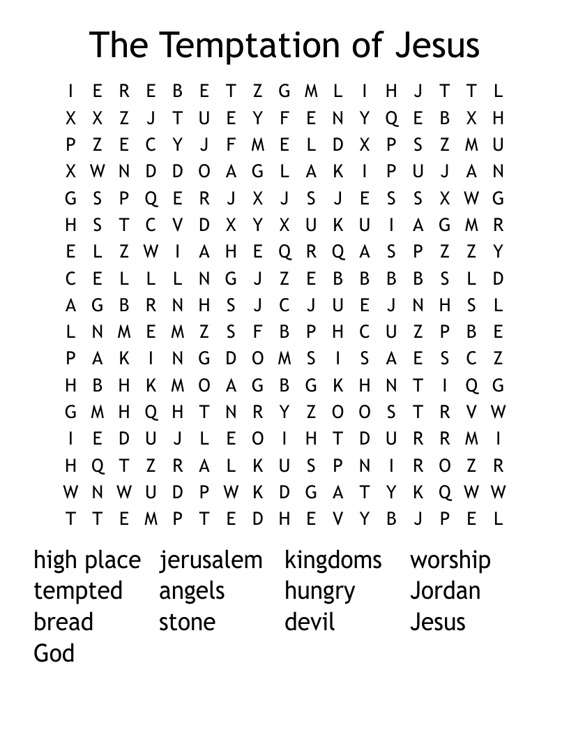 The Temptation of Jesus Word Search