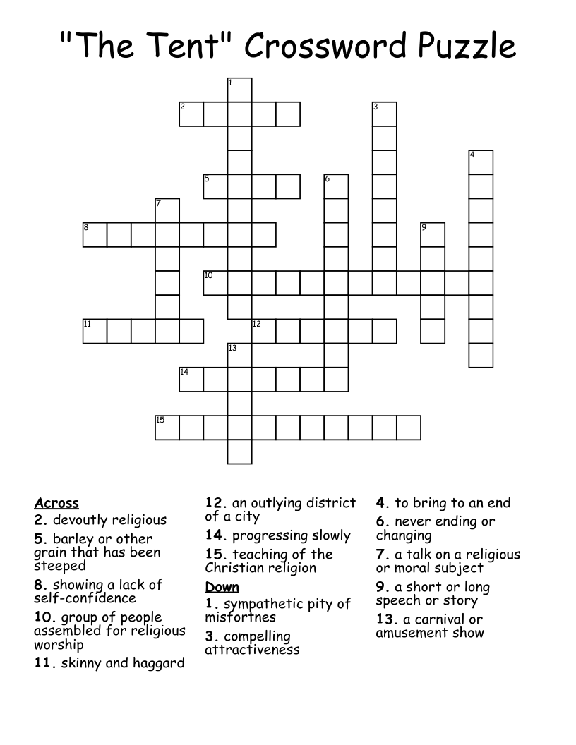 "The Tent" Crossword Puzzle