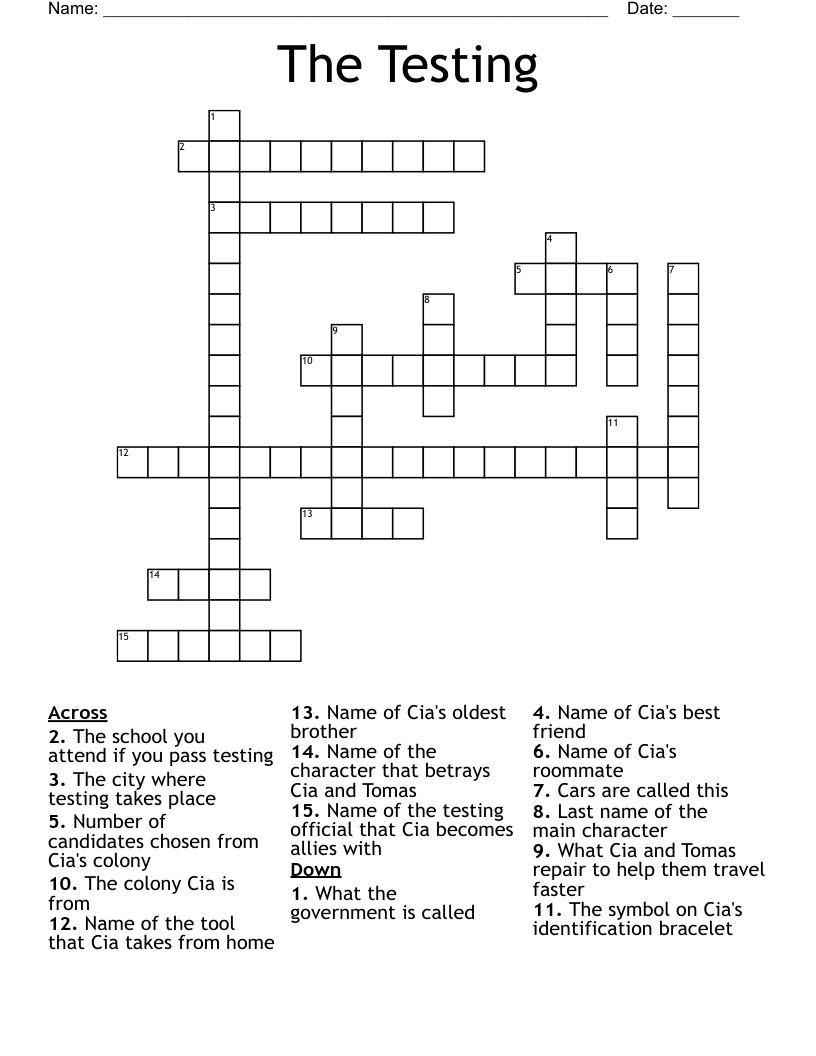 The Testing Crossword