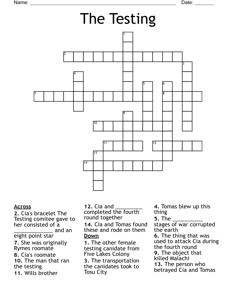 The Testing Crossword