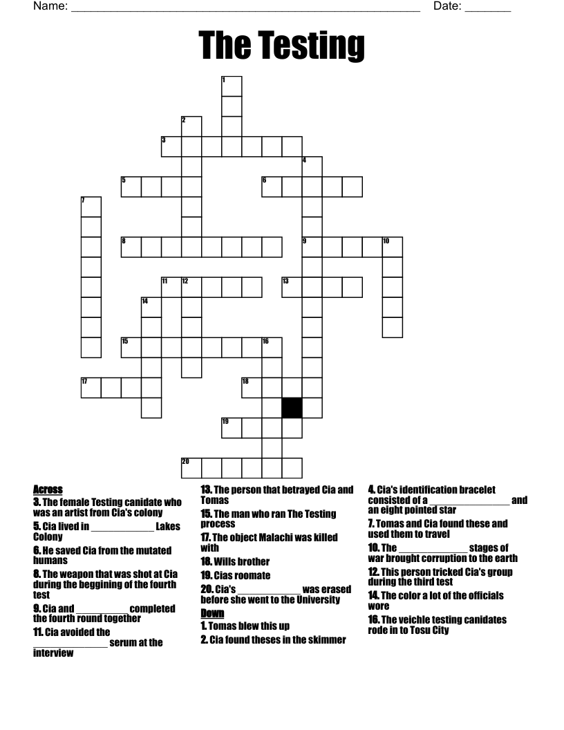 The Testing Crossword