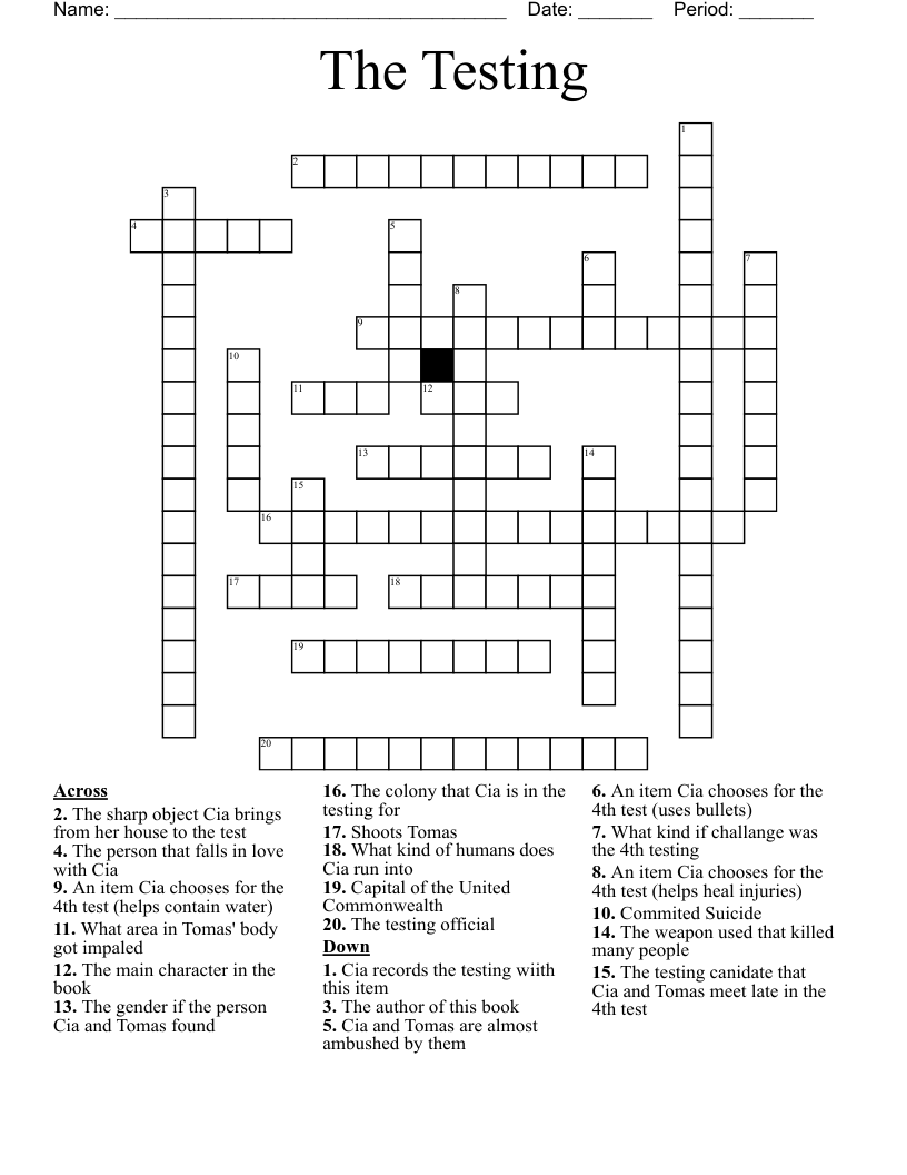 The Testing Crossword