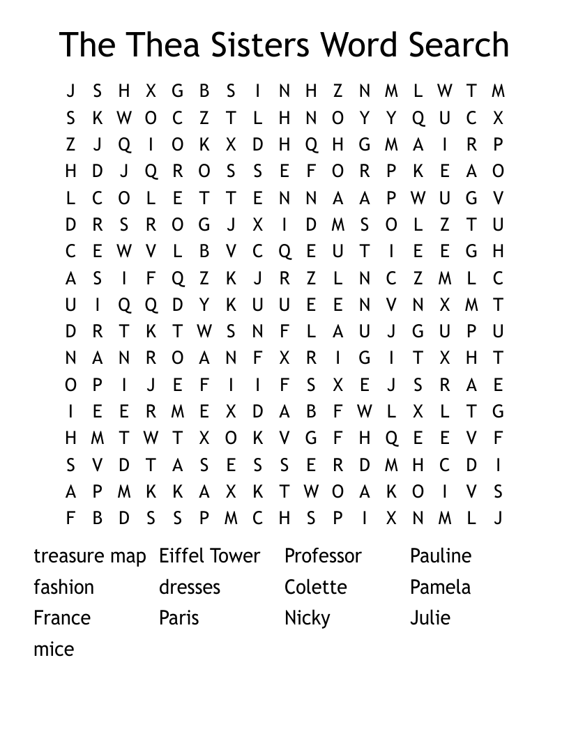 The Thea Sisters Word Search