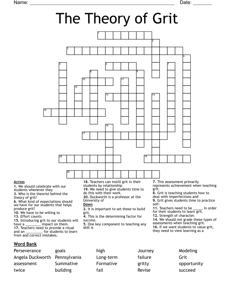 The Theory of Grit Crossword