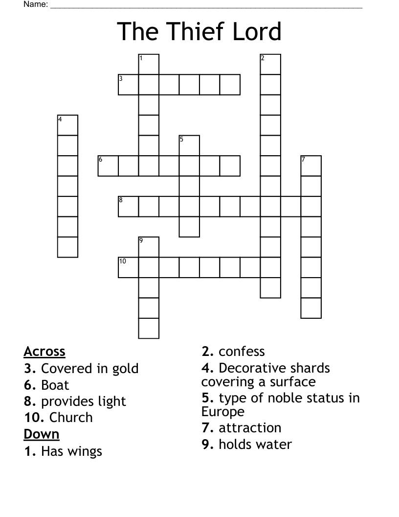 The Thief Lord Crossword