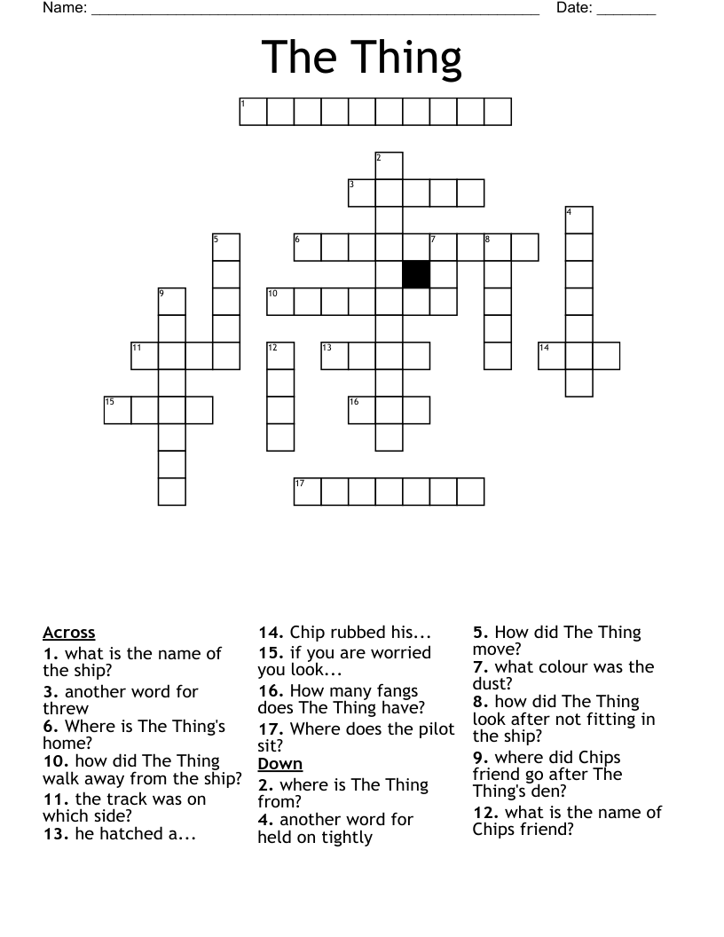 The Thing Crossword