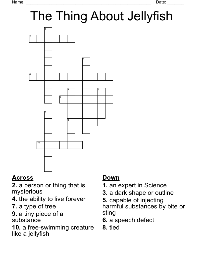The Thing About Jellyfish Crossword