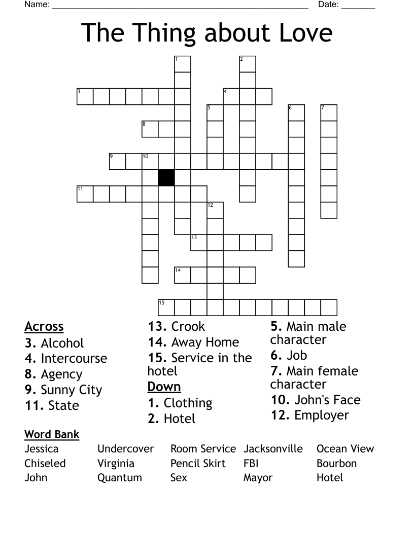 The Thing about Love Crossword