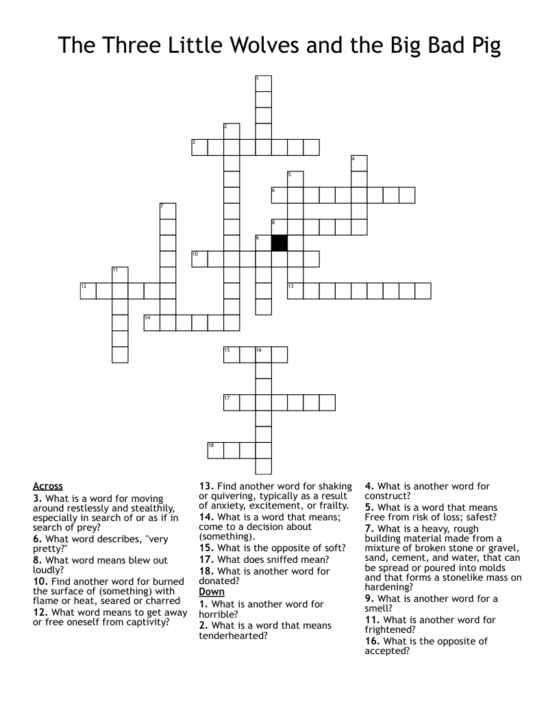 The Three Little Wolves and the Big Bad Pig Crossword