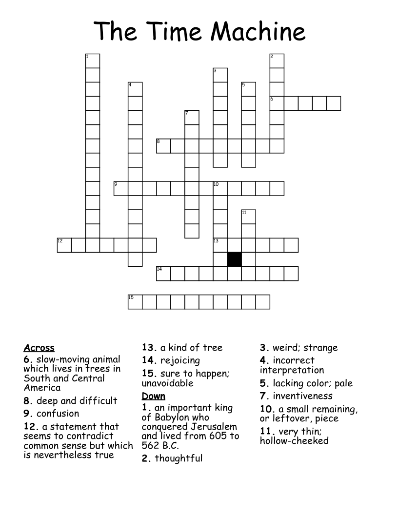 The Time Machine Crossword