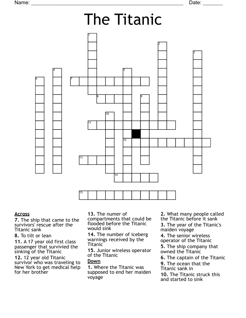 The Titanic Crossword