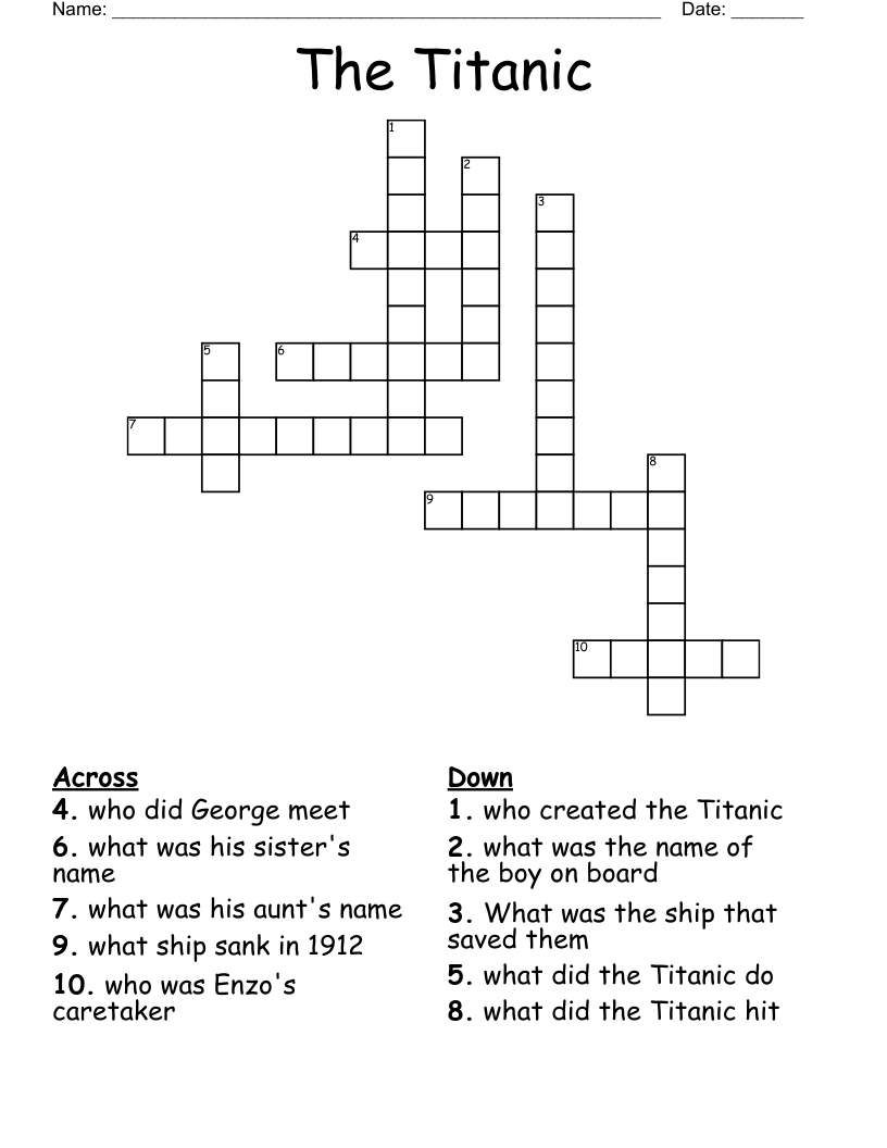 The Titanic Crossword