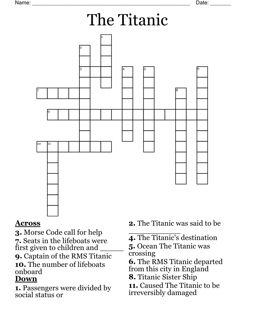 The Titanic Crossword