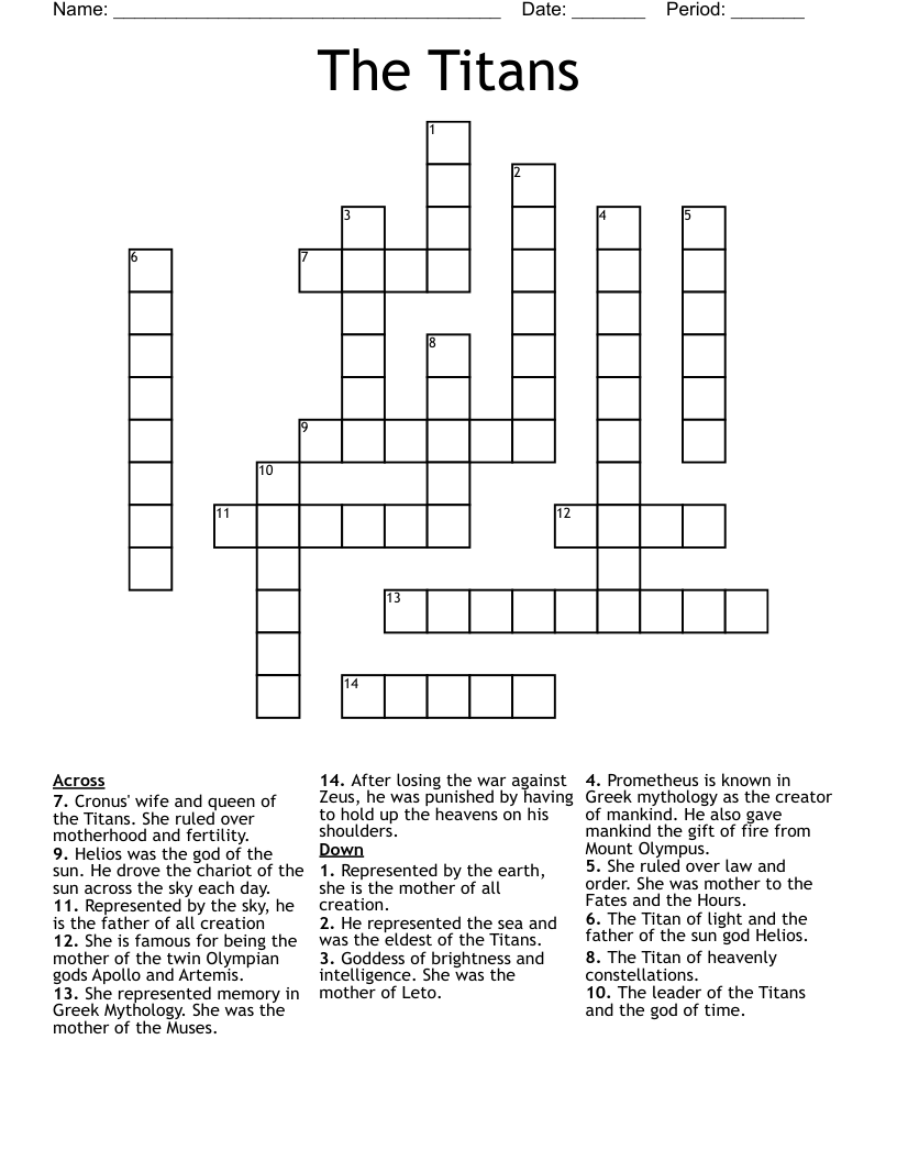 The Titans Crossword