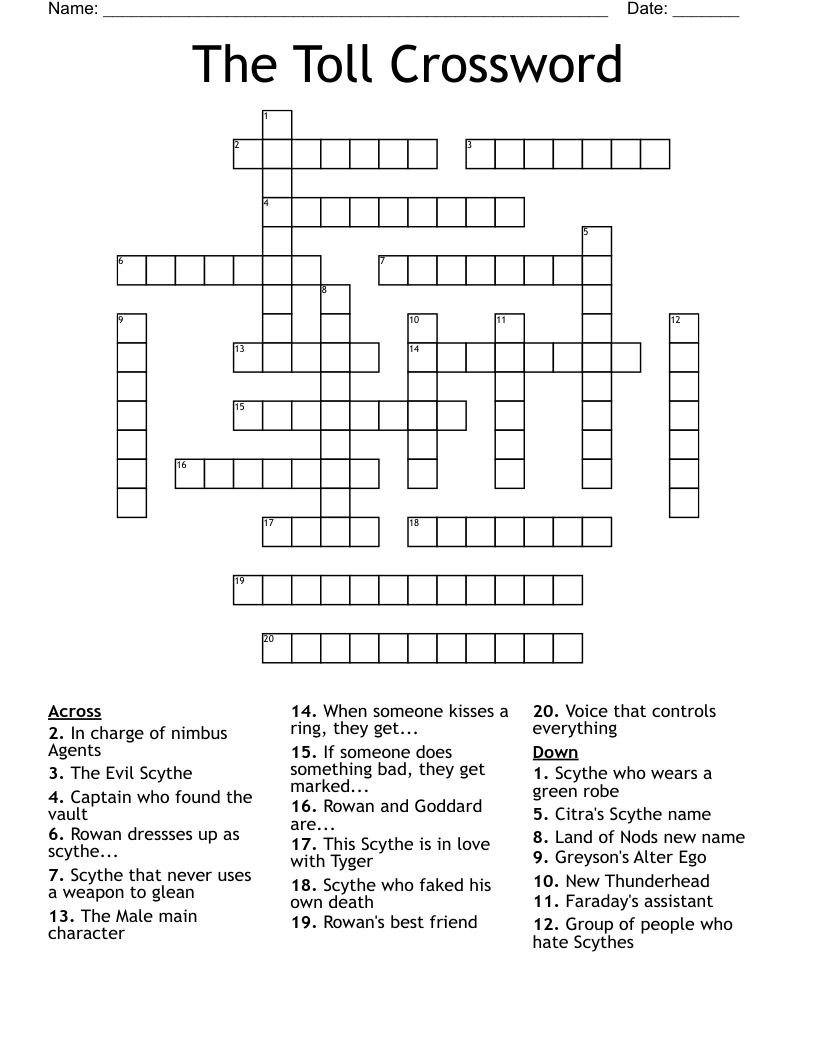 The Toll Crossword 