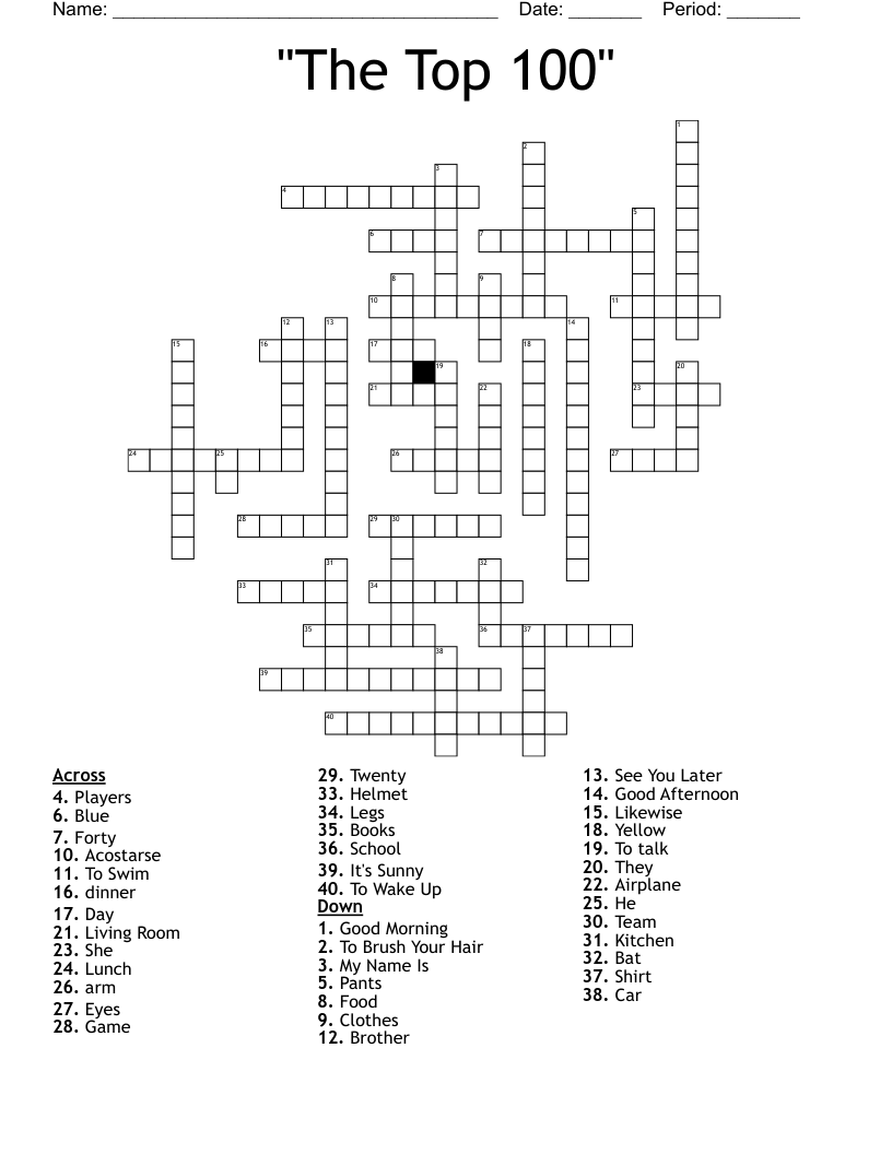 "The Top 100" Crossword