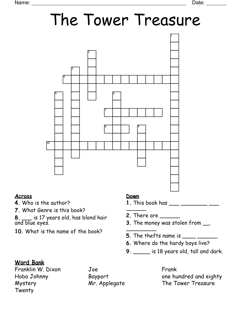 The Tower Treasure Crossword