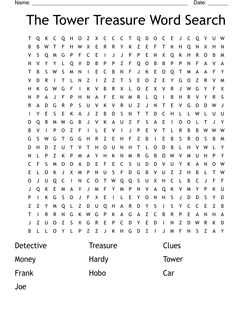 The Tower Treasure Word Search