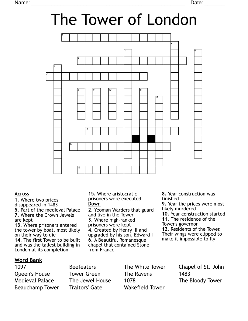 The Tower of London Crossword