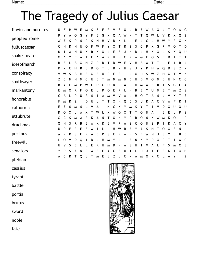 The Tragedy of Julius Caesar Word Search