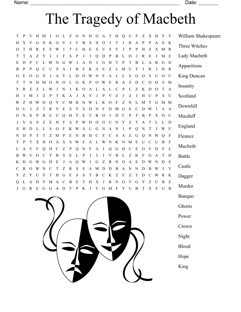 The Tragedy of Macbeth Word Search