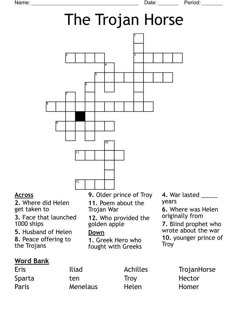 The Trojan Horse Crossword