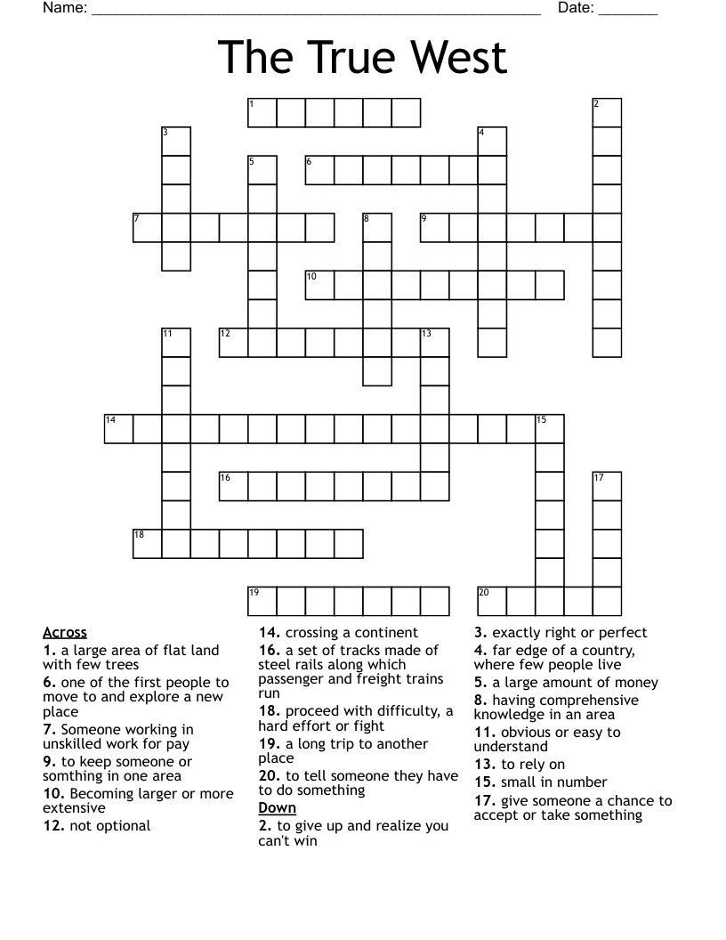 The True West Crossword