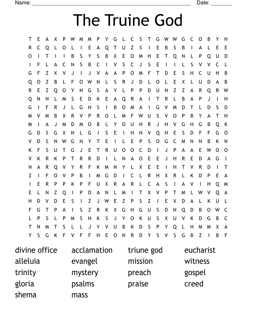 The Truine God Word Search