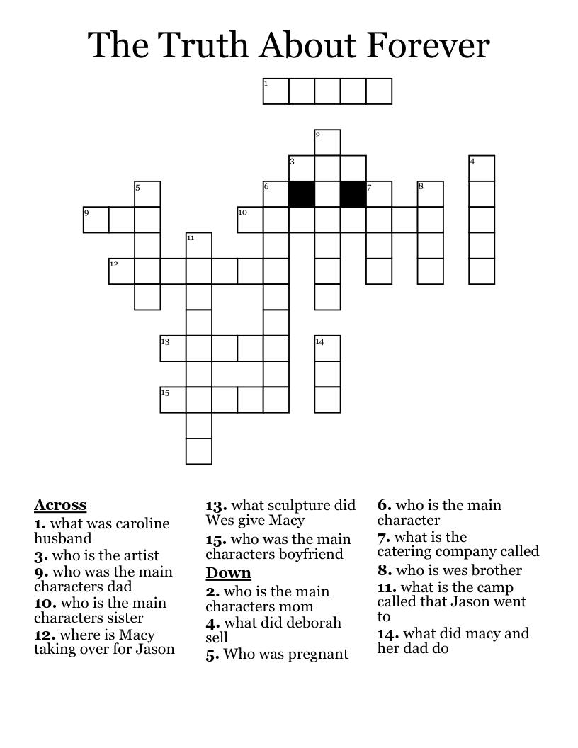 The Truth About Forever Crossword