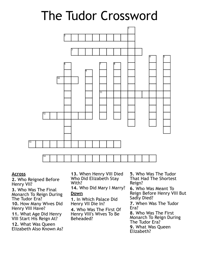 The Tudor Crossword